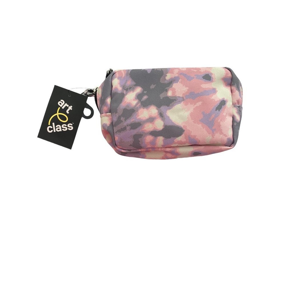 NEW Art Class Pink Purple Tie Dye Artistic Artsy Makeup Bag Holder 8”x5”x3”‎